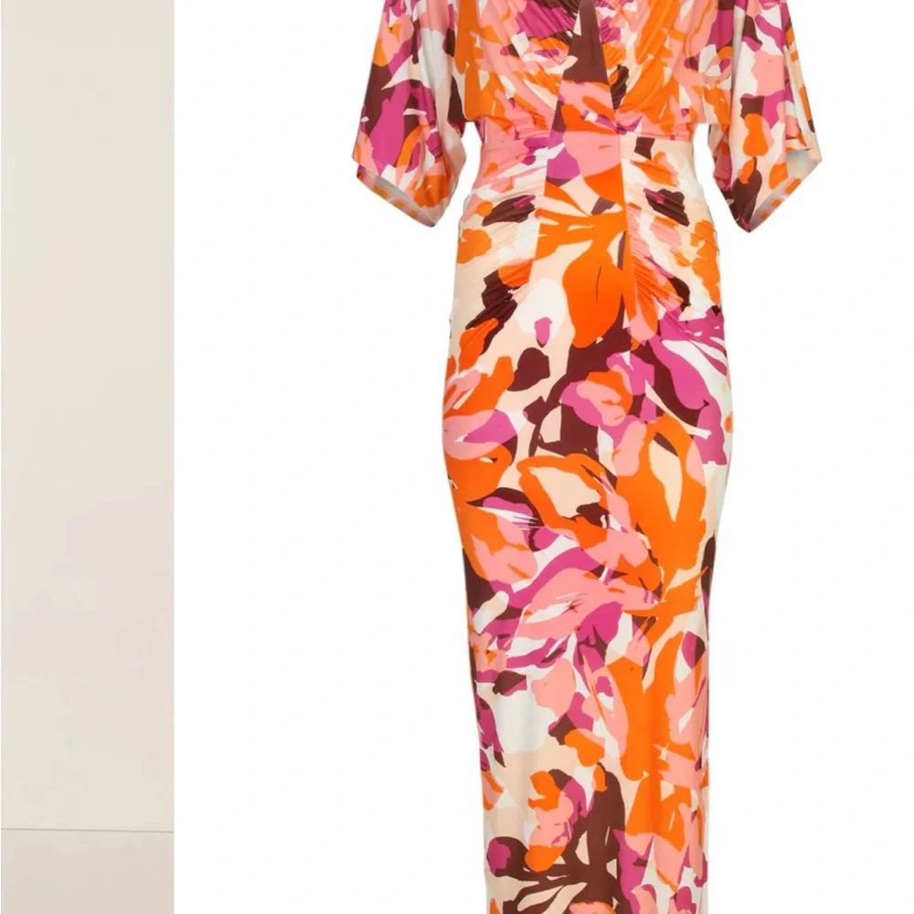 VENUS Vibrant Floral Maxi Dress - Pink, Orange, Purple - Picture 1 of 3